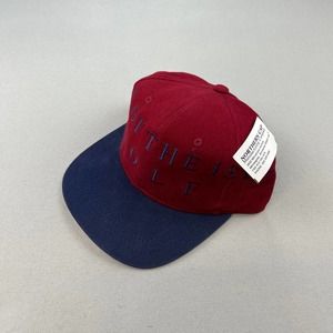 Vintage Golf Hat Strapback Adult Size Burgundy Red Blue Lake Of The Isle 90s NWT